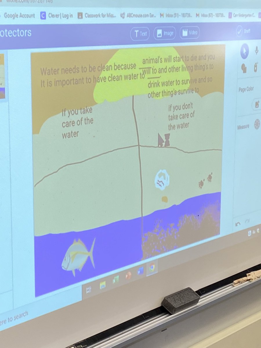 2nd grade read We are Water Protectors and created in Wixie to share why it is important to keep the water clean. We used dictionaries to help with spelling and even got to share our creations with the class. #BucknellStrong @MissFavors17