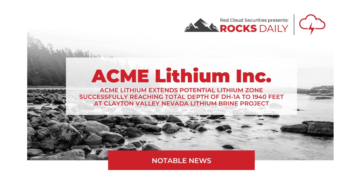 RedCloudSec's tweet image. .@ACMELithium provided an update on the ongoing Phase 2 #drillprogram at its Clayton Valley Li-brine project. Phase 2 follows up on the 427m deep discovery hole, DH-1, which encountered high Li grades within the lower clastic &amp;amp; lower gravel units: ow.ly/k05n50Nk3JO $ACME
