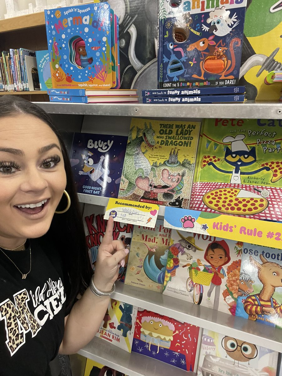 “Mrs. Wortham is ready for the book fair! Her favorite series is ‘The Old Woman Who Swallowed A….”