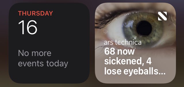 idk i feel like we should focus on the 4 people losing eyeballs than the people who are sickened by the news, even if it is 68 people...