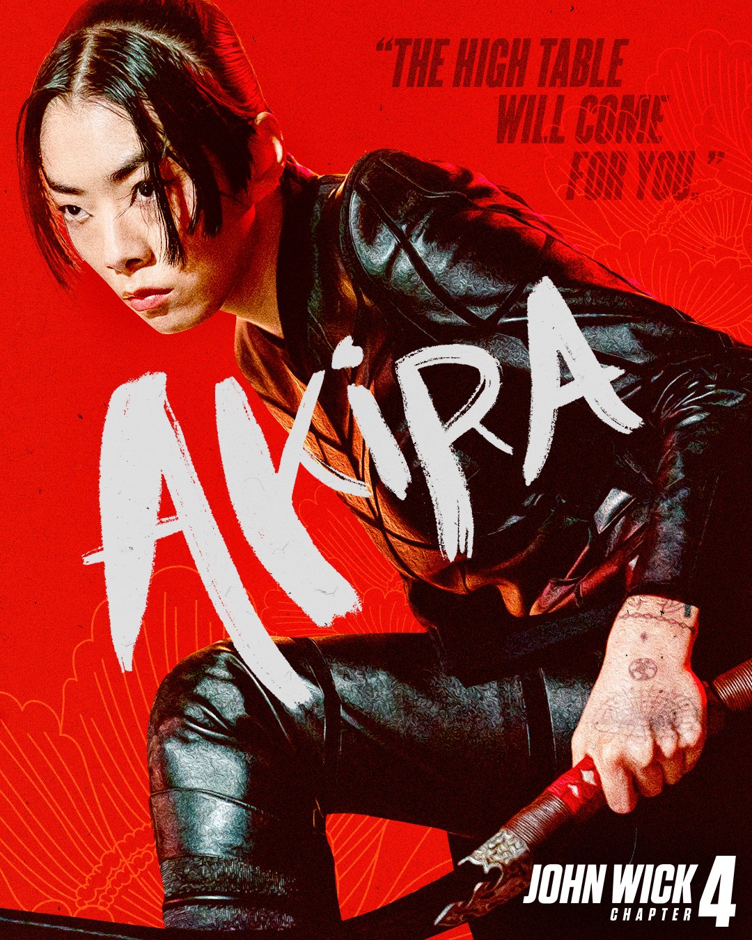 Zangeres Rina Sawayama als Akira in nieuwe John Wick Chapter 4 karakterposter