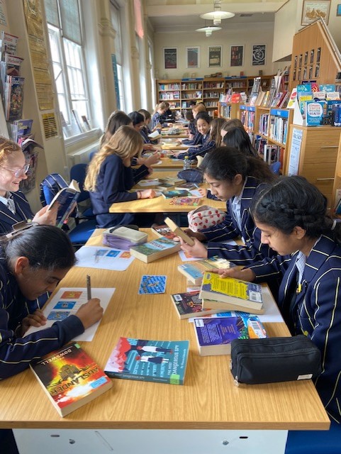 Y7 moved around the Library today to find new books. Each table had a different genre so that they discovered great fiction they may not have noticed before. Determined Crime enthusiasts ended up borrowing Fantasy and Historical Fiction. It was a lovely hour of pure enthusiasm.