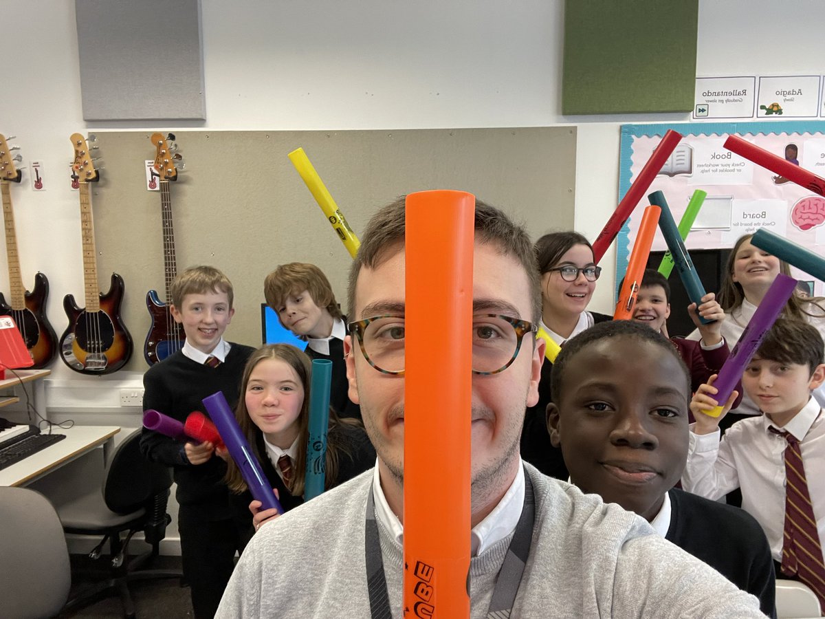 This crazy bunch had an absolute ball on Wednesday when our boomwhackers finally arrived!! We’re so excited to keep using these and we’re delighted that Melchi has joined us too. If anyone else in <a href="/HarrisAcMusDram/">HarrisAcMusic&Drama</a> department wants to get involved, we’ll see you on Wed lunch time!