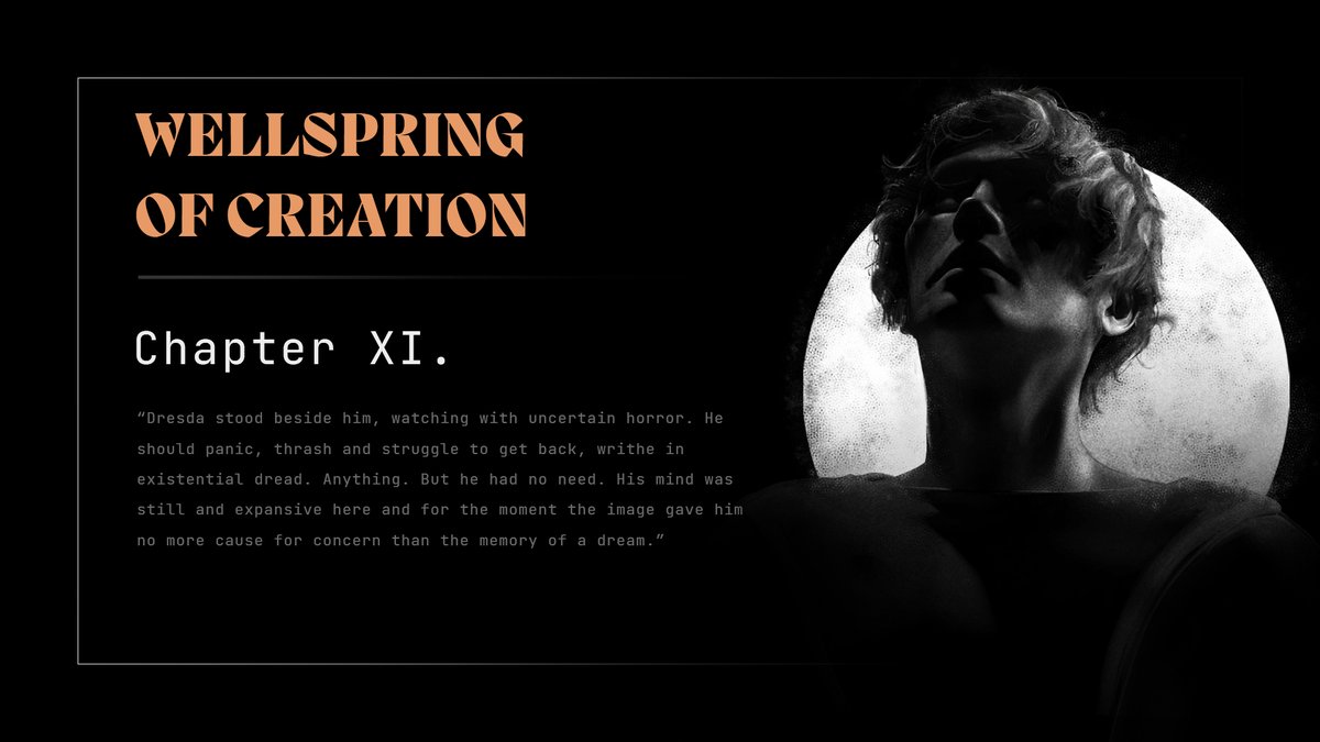 omnimorphs's tweet photo. 📜Wellspring of Creation - Chapter XI. is out NOW!

Read it on our #Medium or listen to it on #Soundcloud 🎵.

As Isaac ventures "Into Darkness" in the unexplored area of Val Echoes, he discovers the foundation of the reality he is in and a bit more...

➡️https://t.co/dDkSFicf4p https://t.co/x4YJNRNMcF
