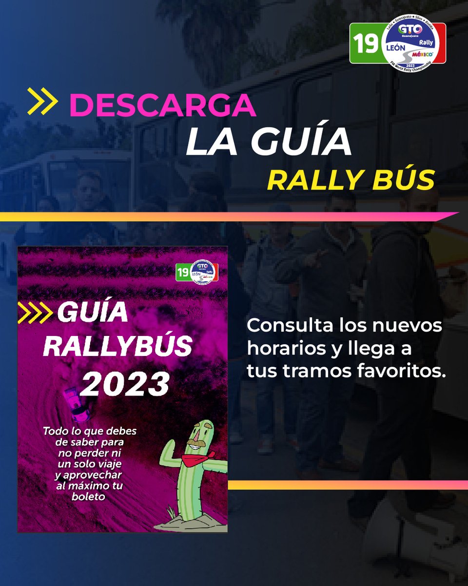 RallyMexico's tweet image. ¡Que no se te vaya el camión! 🚌 Descarga aquí la guía de Rally bús y aprovecha al máximo este transporte: rallymexico.com/.../2023/03/Gu…

#RallyMX #WRC #RallyMéxico