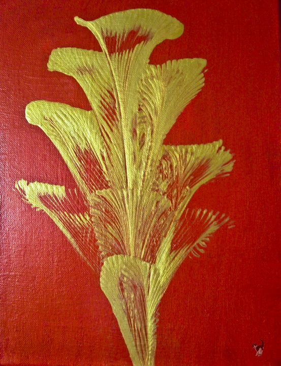 joyce_dickens's tweet photo. Art of the Day: "Gold On Crimson Bouqet". Buy at: https://t.co/8pNGXzpEE2 https://t.co/nVuaz6JdYj