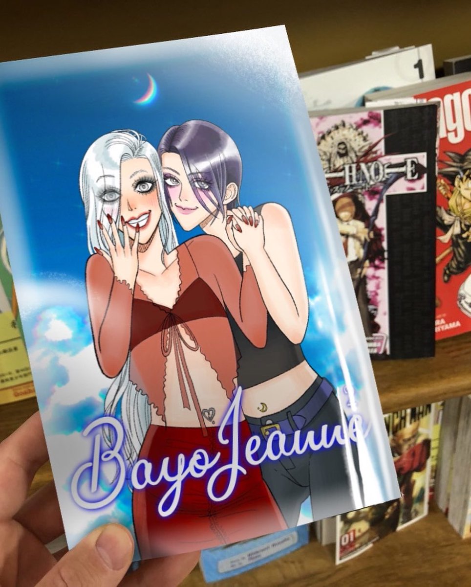 83SwankyFish's tweet photo. Awhile ago I visited a used book store and there was a small section of old manga books from the early 2000s in the corner of the shop. 

What if bayojeanne was a manga?  What could the cover art look like? 

That was my inspiration for this drawing.

#bayojeanne #BayonettaFanart https://t.co/jLN3ESJmLx