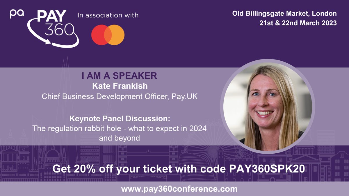 Our Chief Business Development Officer, Kate Frankish will be joining a keynote panel discussion at Pay360 in London, next Tuesday 21 March. Click here for further details: thepaymentsassociation.org/event/pay360-2… #pay360 #payments #ISO20022 #regulation