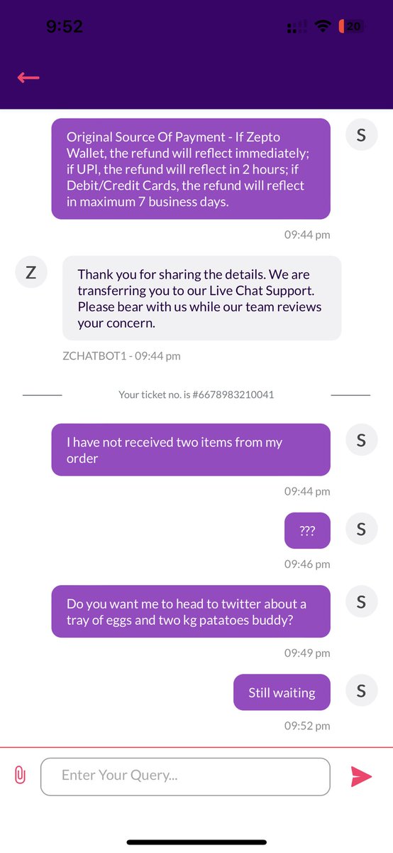 acetweeted's tweet image. Doesn’t look like I’ll get to have dinner tonight @ZeptoNow  15 minute ka 30 minutes you take, don’t deliver the whole thing and now you’re ghosting! Wow #zepto #ConsumerSOS #zeptonow @v0hra