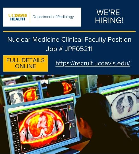 We are recruiting for a Nuclear Medicine Clinical Faculty position. Apply now for the opportunity to have outstanding benefits, interesting cases, work life balance, and to join an amazingly supportive team: recruit.ucdavis.edu/JPF05211 #radjob #radiology #nucmed