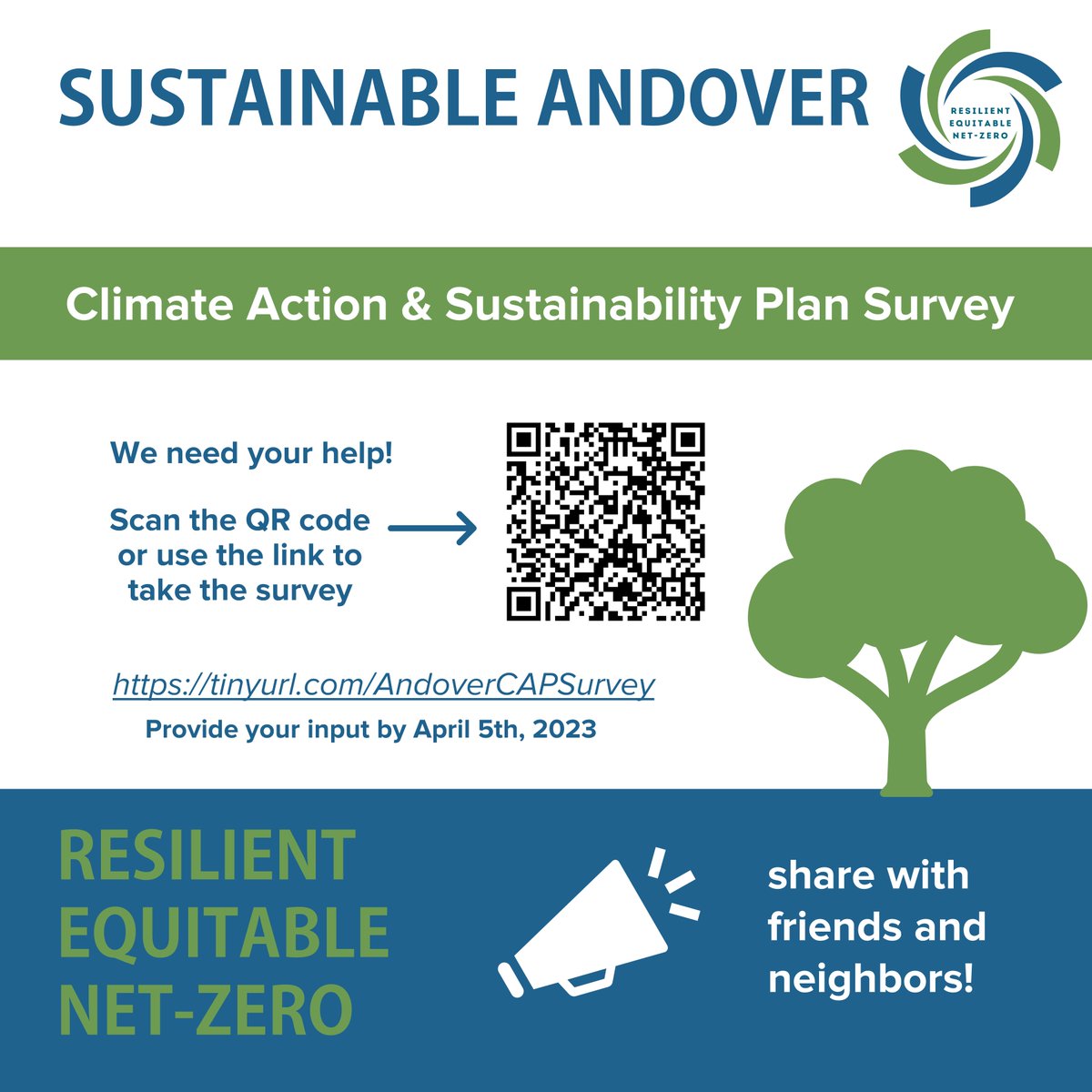 The Town of Andover is developing a Climate Action &amp; Sustainability Plan and needs your input to ensure that the plan reflects the values and priorities of the Community.

Weigh in by completing a brief survey at: tinyurl.com/andoverCAPsurv…