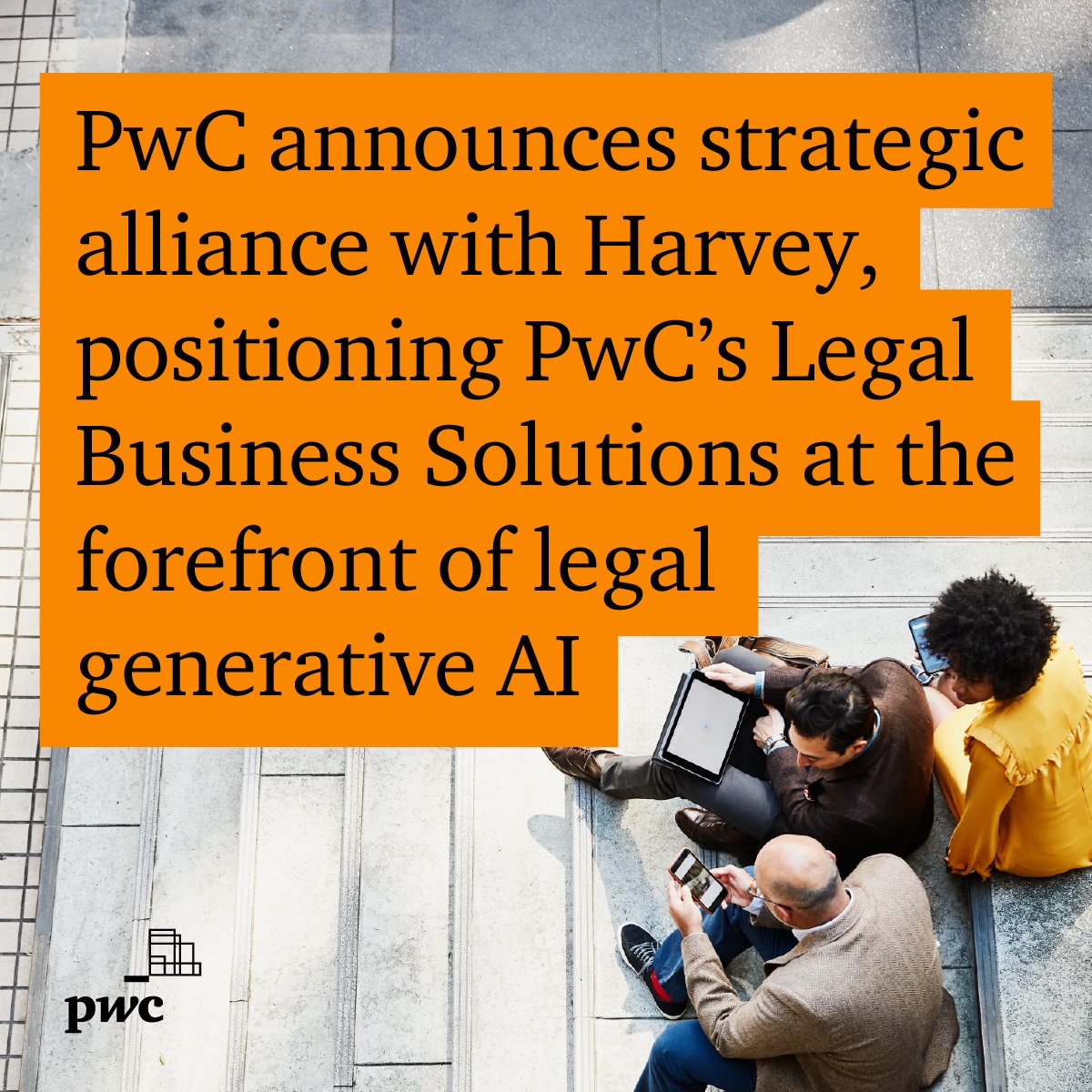 PwC's tweet photo. We are pleased to announce a global partnership with artificial intelligence startup Harvey, providing our Legal Business Solutions professionals exclusive access among the Big 4 to the game-changing #AI platform.

Learn more about our strategic alliance: https://t.co/qbYQ3sOa2v https://t.co/6FDR8ovOHq