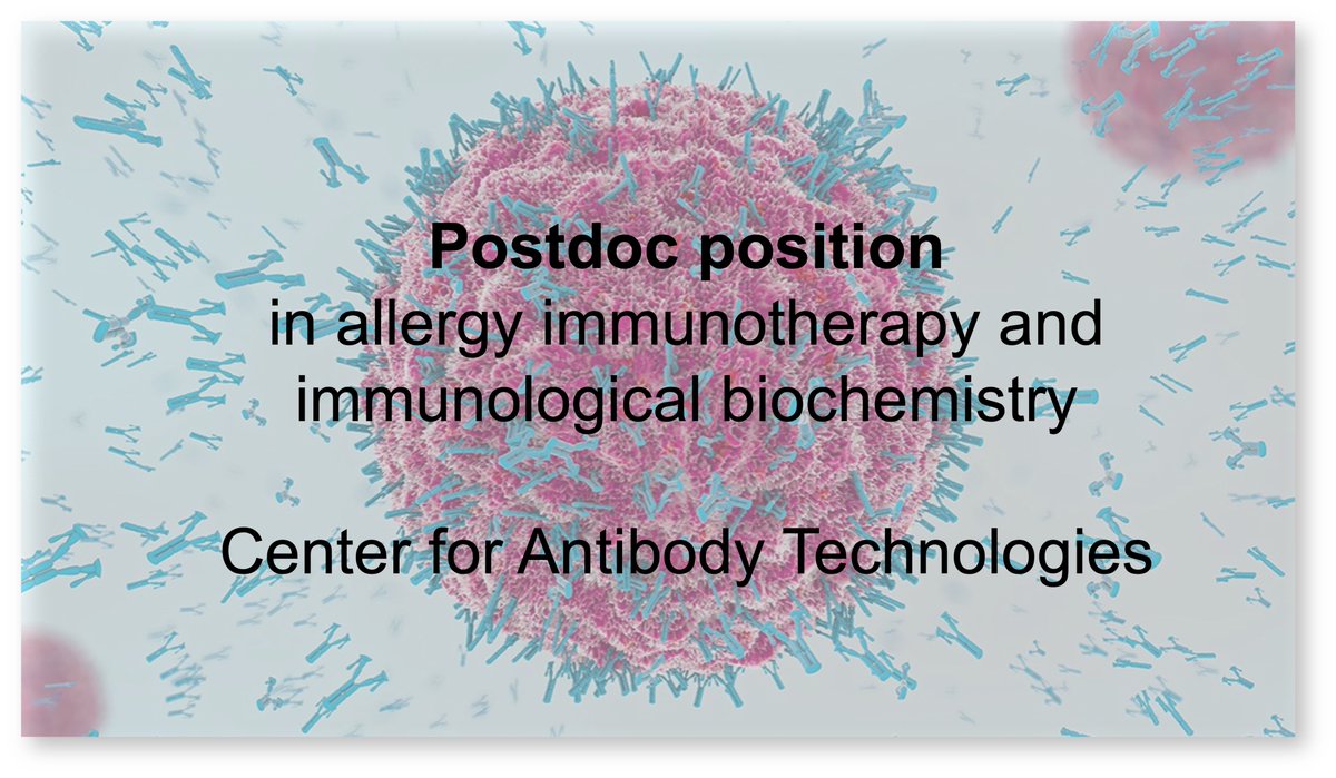 TimothyPJenkins's tweet image. #Postdoc opening in #allergy #immunotherapy and immunological #biochemistry: bit.ly/3mWsNKb
We are entering a new area of research based on technology developed at the Center for Antibody Technologies at @DTUbioengineer. Be part of this exciting new field!