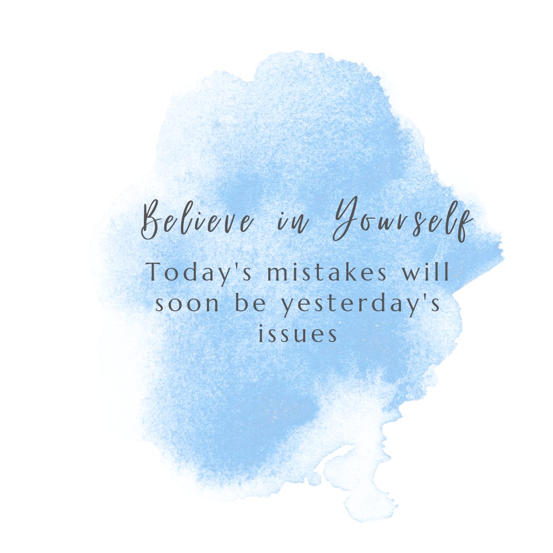 minds_do_matter's tweet photo. Believe in yourself - today's mistakes will soon be yesterday issues. This is a really important take away and a powerful affirmation.

#wellnesswelfare #Mindfulness #yourmindcounts #affirmations https://t.co/fS9NAQbXfG