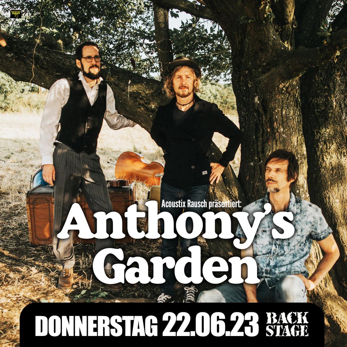 Acoustix Rausch präsentiert: ANTHONY`S GARDEN 

Der Eintritt ist, wie immer bei unserem Acoustix Rausch, frei. Reservierungstickets könnt ihr Euch hier sichern: backstage.eu/anthony-s-gard…

#backstagemünchen #backstagemunich #anthonsysgarden