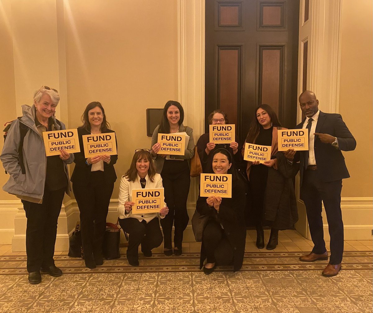 Today, on the precedent of the 60th anniversary of Gideon, we are at the Capitol, fighting to keep $50 million from being cut from the Public Defender Pilot Program grant. We need to meet the promise of Gideon and #FundPublicDefense