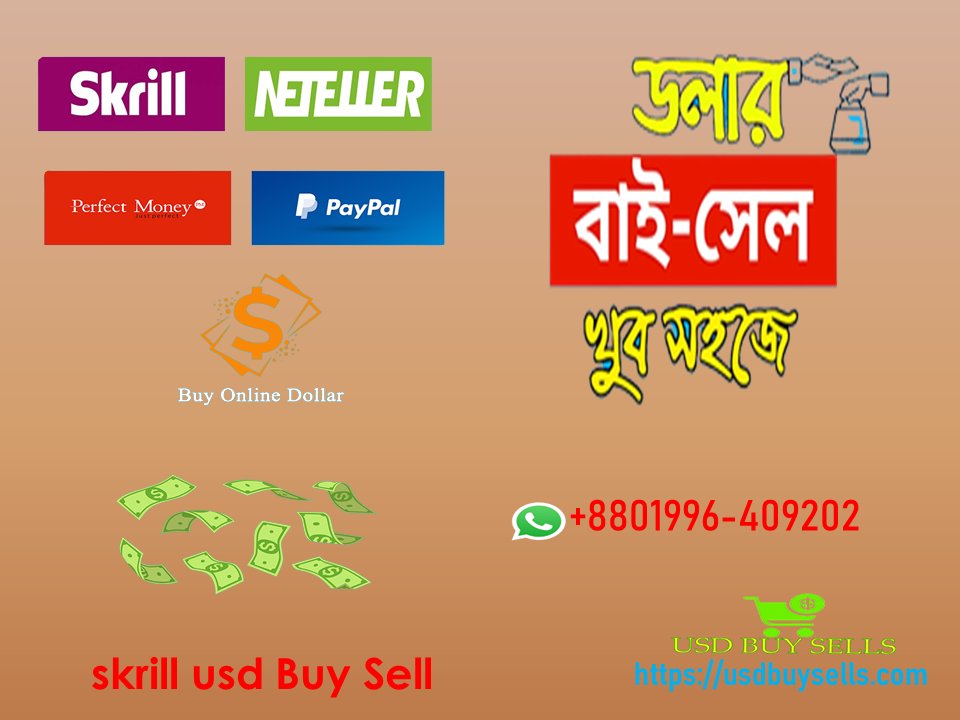 usdbuysell's tweet image. আমাদের এক্সচেঞ্জ পরিষেবাদি পেপ্যাল, স্ক্রিল, নেটেলার, পেওনিয়ার, ওয়েব মানি, এবং পারফেক্ট মানি ।
#DollarBuyAndSellInBangladesh

যে কোনো সময় আমাদের সাথে সরাসরি কথা বলতে CALL OR INBOX :
-Whatsapp: + 8801996-409202
facebook.com/DollarSellBdusd
usdbuysells.com