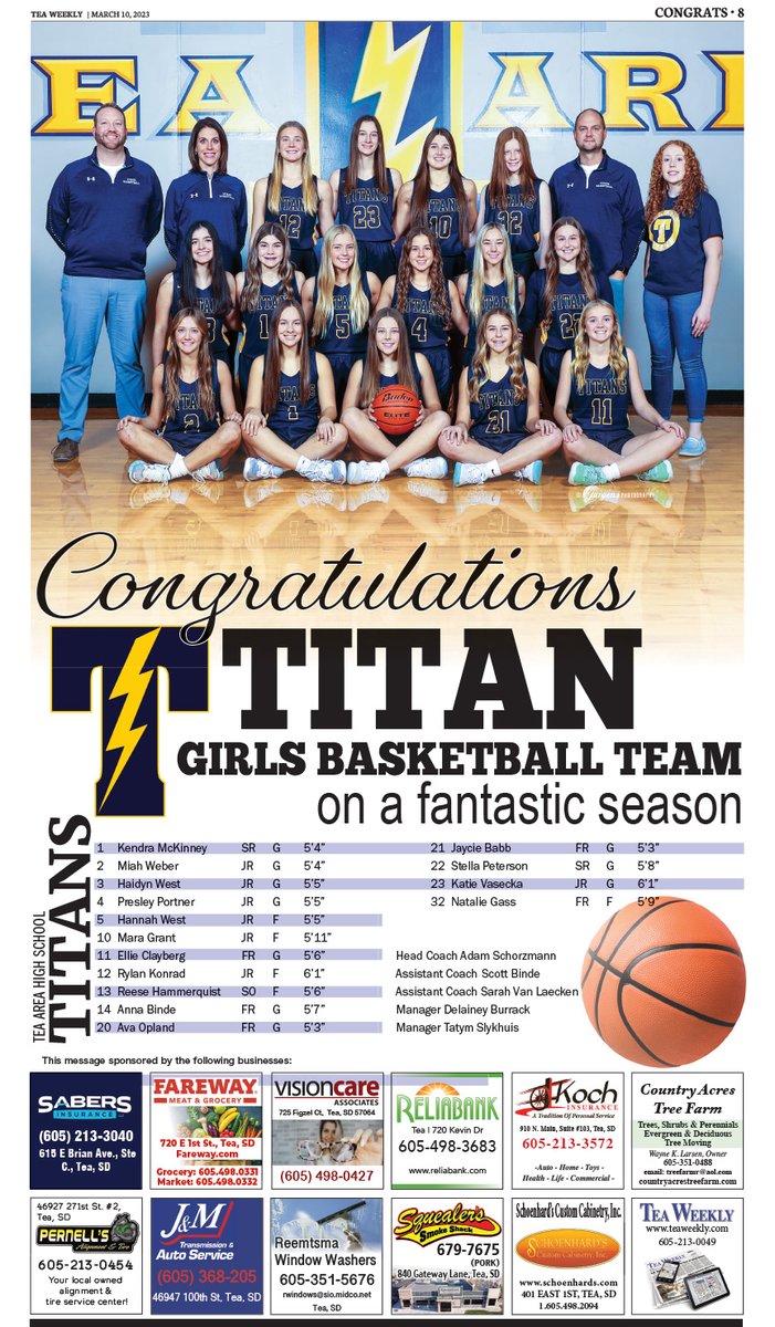 teaweekly's tweet photo. Congrats Titan GBB and BBB teams on a great season! 🏀🏀🏀 https://t.co/iCW4NA7079