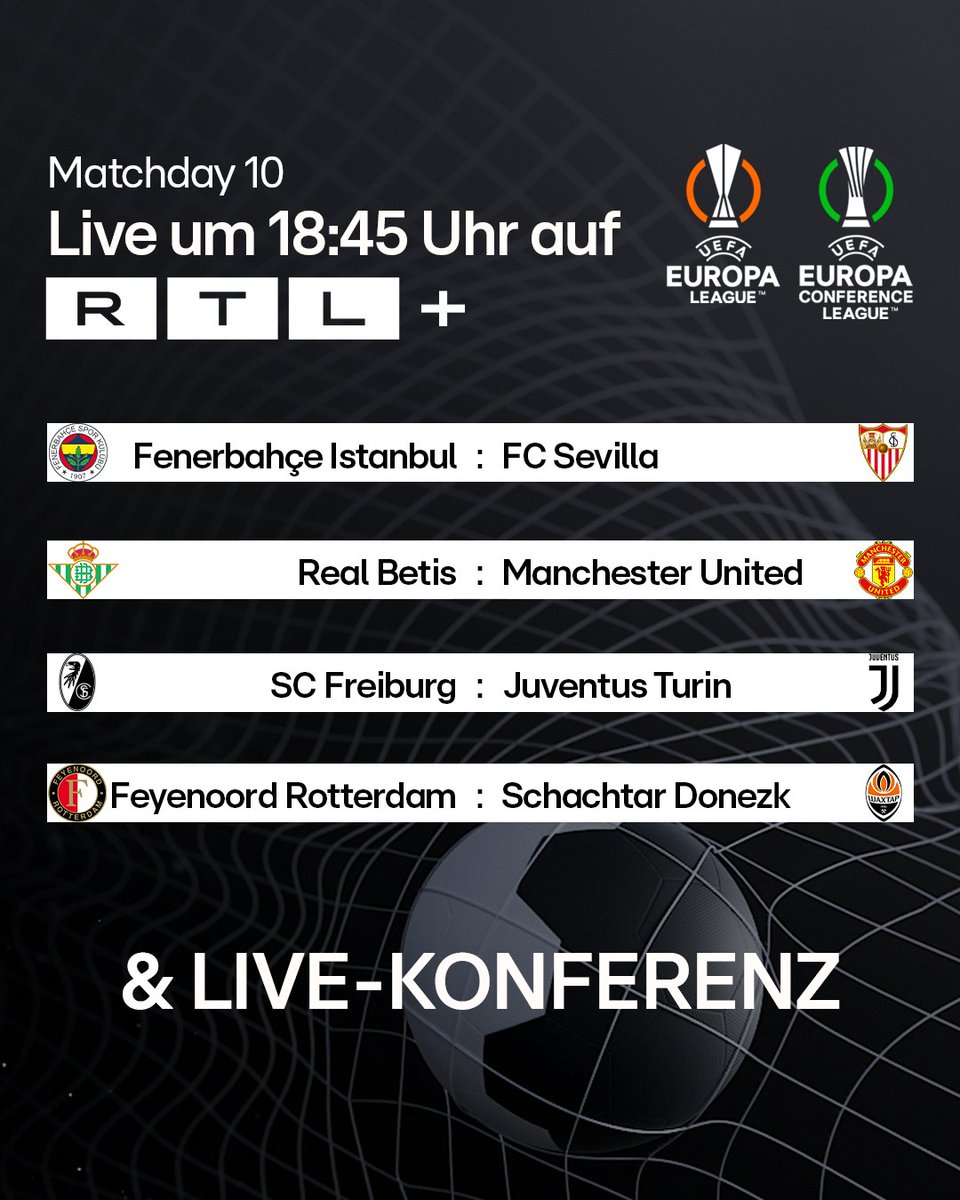 RTL_com's tweet photo. Union gegen Union - wer kämpft sich ins #UEL-Viertelfinale? 💪 Den Kracher gegen Union Saint-Gilloise überträgt RTL heute live ab 20:15 Uhr im Free-TV. 😍 Und schon ab 18:15 Uhr startet der Matchday auf @rtlplus! Hier gibt's euren Fußball-Fahrplan. 💪
#USGFCU #SCFJUV #FERB04 https://t.co/jJqKkEXPl4