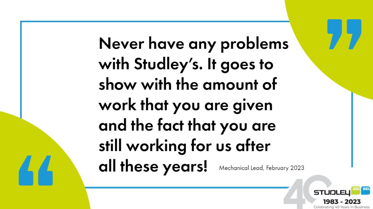 StudleyLimited's tweet photo. 📢 𝐃𝐎𝐍'𝐓 𝐓𝐀𝐊𝐄 𝐎𝐔𝐑 𝐖𝐎𝐑𝐃 𝐅𝐎𝐑 𝐈𝐓 𝐓𝐔𝐄𝐒𝐃𝐀𝐘𝐒

Here's what our Customer had to say about us...

🤝 Our enviable reputation has been built over the last 40 years

#WeAreStudley https://t.co/l98JqSzkJt