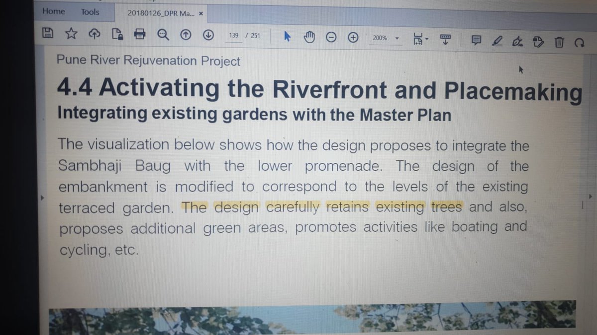 sushmadate's tweet image. #Pune #Riverfrontdevelopment 
DPR - &quot;The design carefully retains existing trees&quot;
Reality - 6k trees to be axed
This is just relentless! 😪
Our planners and  policy makers have just no shame.