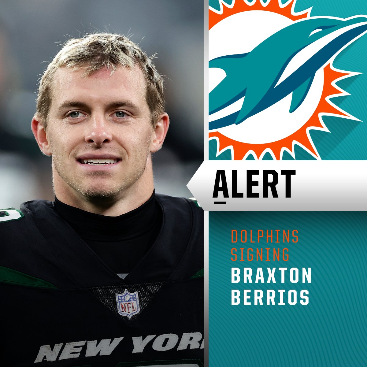 NFL on X: Dolphins signing WR Braxton Berrios to 1-year deal
