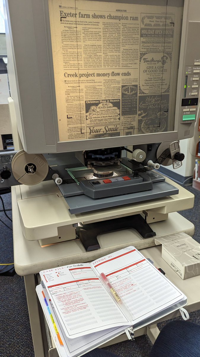 Just spent the morning at the library looking at some microfilm for podcast research! Vacation day well spent ❤️