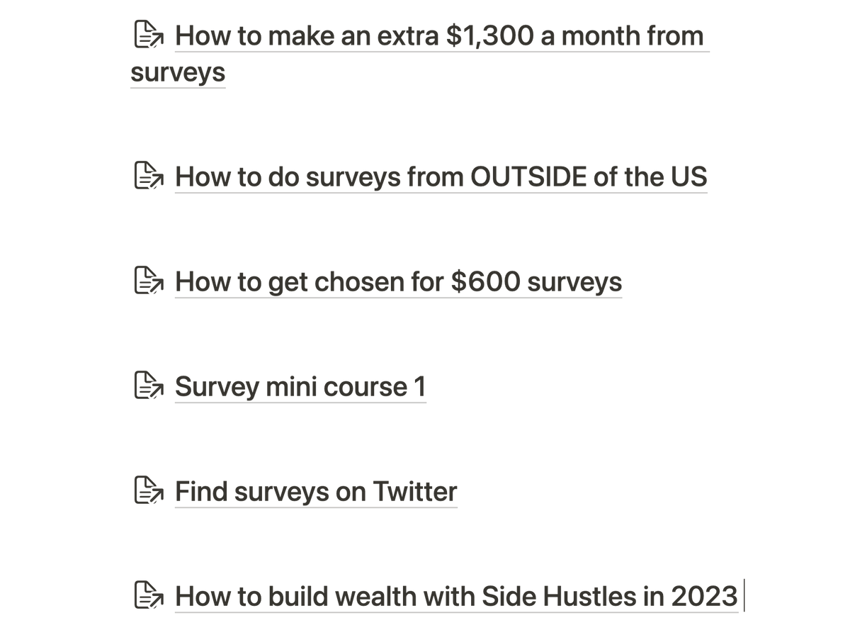 I make an extra $1,300 every month by doing surveys for 20 minutes a day

Today I'm giving away ALL of the private content I have made on how to make money with surveys

Like + Retweet + Comment 'surveys' and I'll DM it to you for FREE

(must be following me or I can't send it)