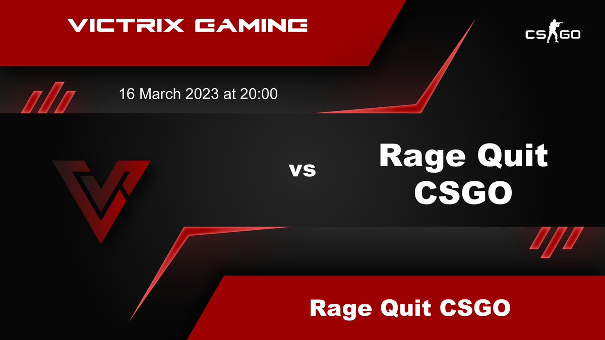 ⭐️IT'S GAME TIME⭐️

Tonight, our #CSGO team will be fighting it out against <a href="/RageQuitZA/">RageQuitZA</a> at 8pm in the <a href="/VSGamingWorld/">Telkom VS Gaming</a> Masters S8 tournament 🔥

Got the strats? Yes! 😏
Got the vibes? Yes! 🤩
Lezzzgoooo 🥳

#GLHF to both teams 🤞
#GoVictrix ❤️
