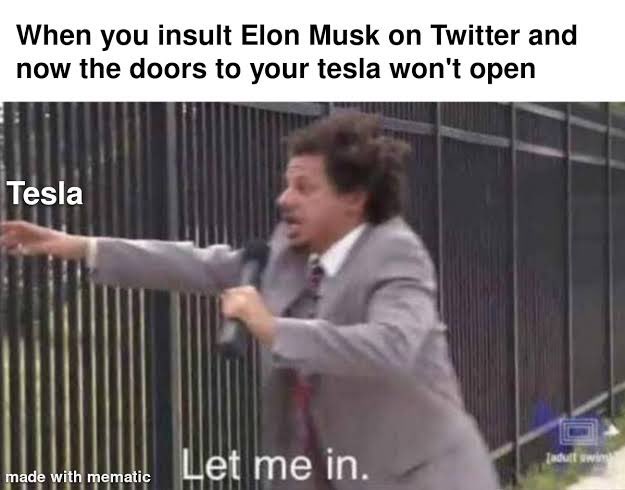 BabyDoge's tweet photo. @elonmusk GIMME BACK MY TESLA https://t.co/Nu1TJheaMP