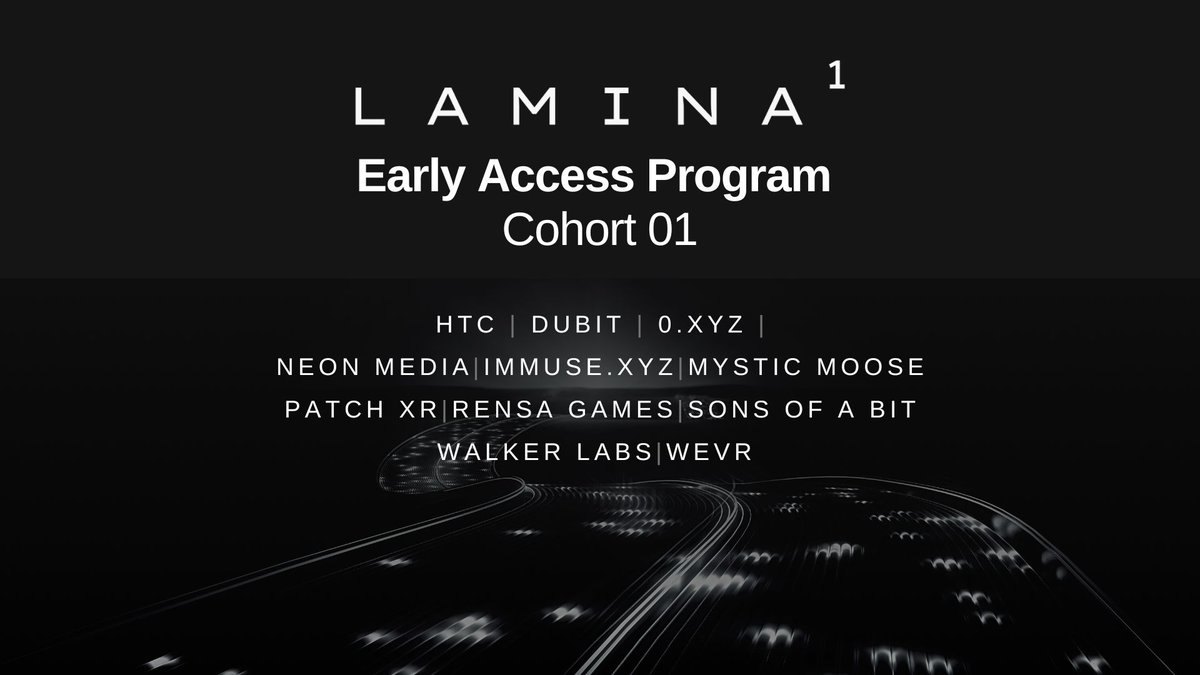 Let's get building... Excited to announce some initial members of the <a href="/Lamina1official/">LAMINA1</a> Early Access Program – a group of vibrant content/infrastructure builders across gaming, music &amp; culture who will help build the #openmetaverse together.

More at: medium.com/@LAMINA1/news-…
