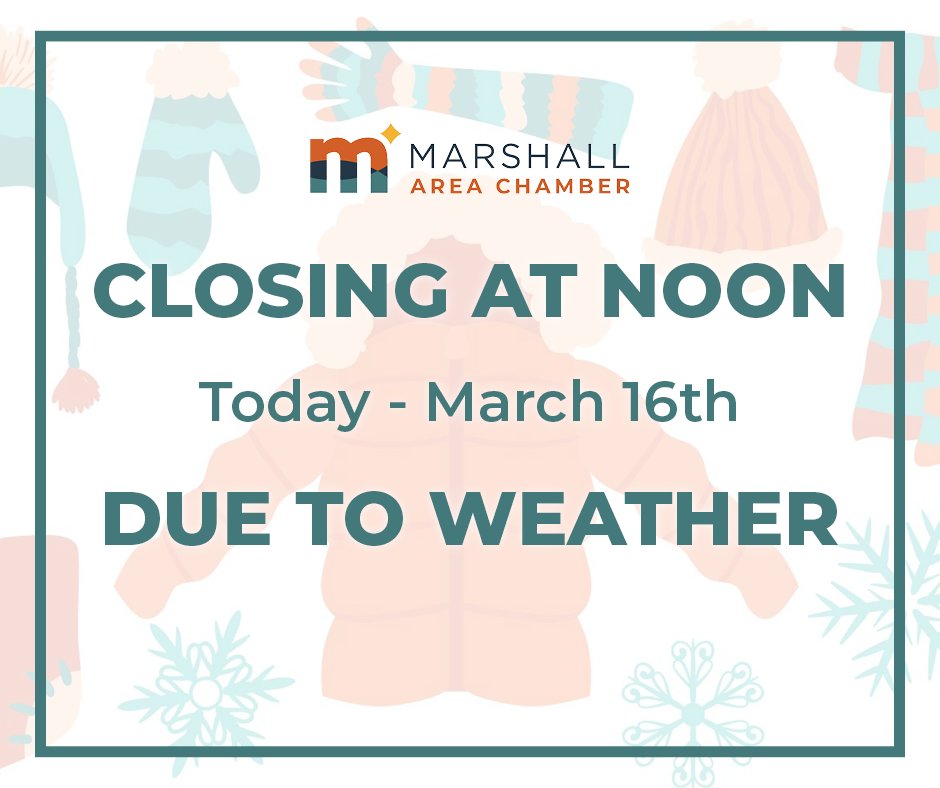 Hard to believe Monday is supposed to be the first day of Spring (good one, Minnesota!). The Chamber office will be closing at 12:00pm today due to the weather! Everyone stay safe & warm! 

https://t.co/ZeRw6yBowj https://t.co/Htn4sUwQC2