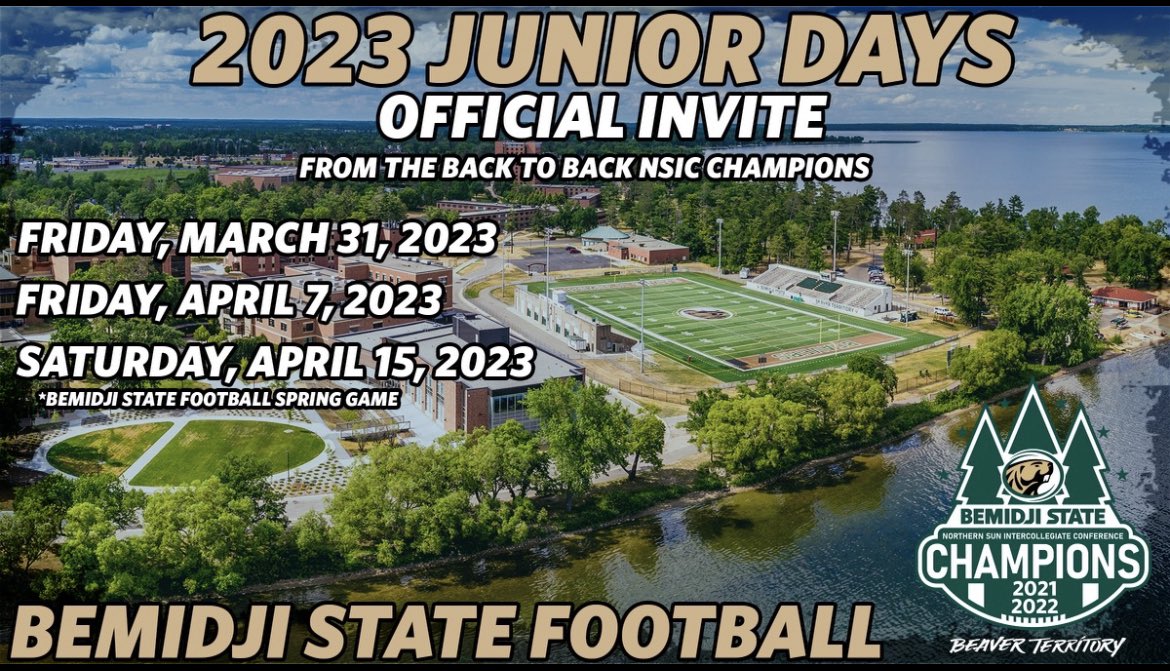 Thanks <a href="/KH_Pike/">Karson Pike</a> and <a href="/BSUBeaversFB/">Bemidji State Football</a> for the Junior day invite! Excited to come check out campus.