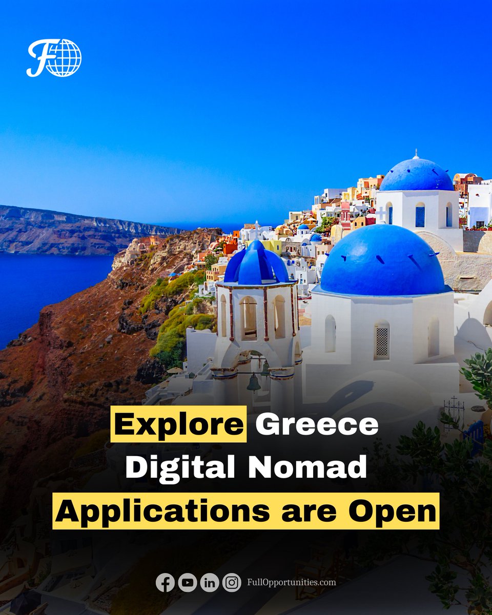Experience the magic of Greece! ✨🇬🇷 Apply for your Digital Nomad Visa today and unlock the door to a remote work paradise. 

For more details: lnkd.in/dtNks_q3

#DigitalNomadGreece #RemoteWork #WorkFromParadise #TravelGreece #GreekLife #LocationIndependent #greecestagram