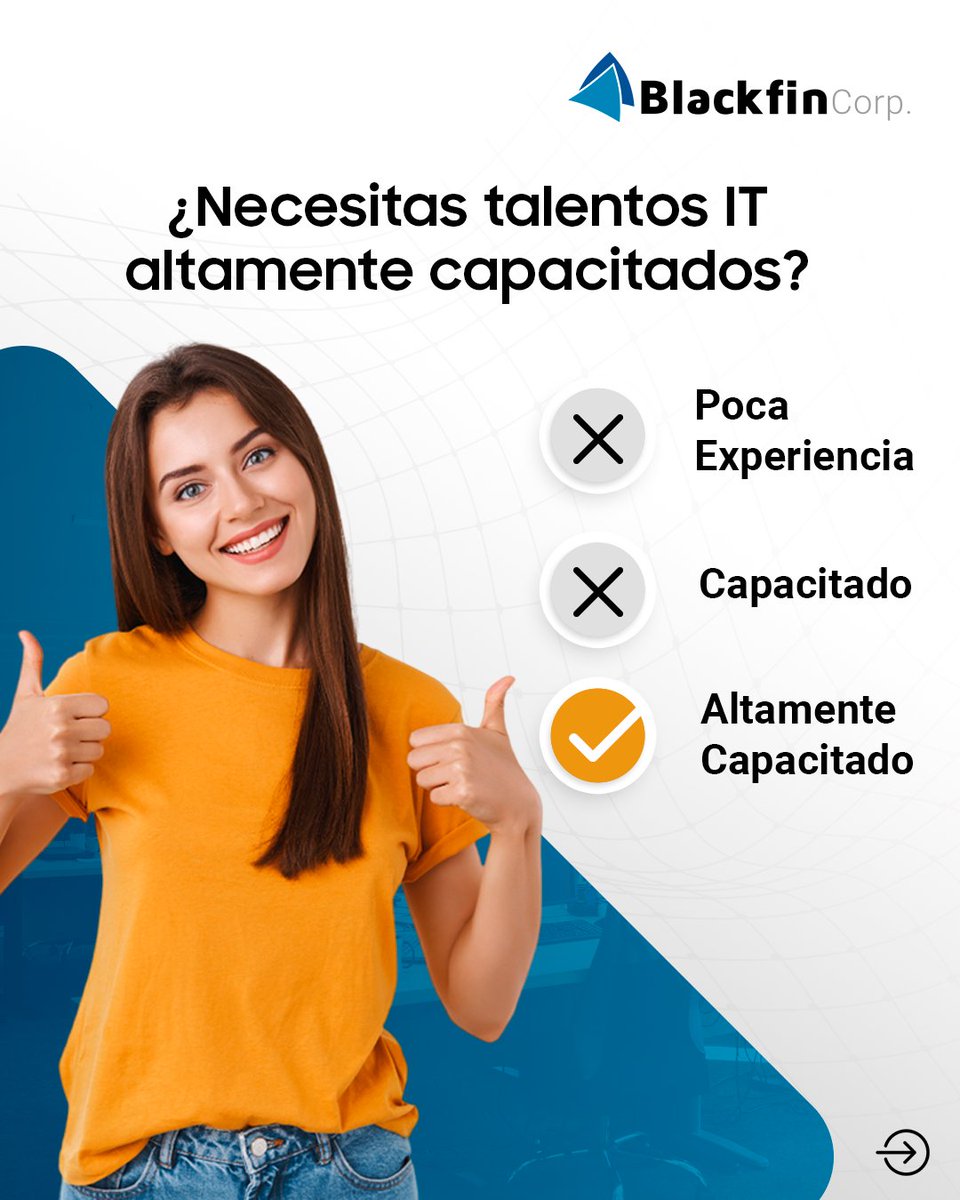 BlackfinCorp's tweet photo. 🔵 Los perfiles IT que requieres para impulsar tu empresa y llevarlo al siguiente nivel, nosotros lo conformamos para ti 

¿𝗤𝘂𝗲́ 𝘃𝗮𝘀 𝗮 𝗵𝗮𝗰𝗲𝗿 𝗽𝗮𝗿𝗮 𝗮𝗴𝗲𝗻𝗱𝗮𝗿 𝘂𝗻𝗮 𝗰𝗶𝘁𝗮 𝗰𝗼𝗻 𝗻𝗼𝘀𝗼𝘁𝗿𝗼𝘀? 🤔

🔵 Escríbenos a: 
 comercial@blackfincorp.com 📩

#IT https://t.co/l75D3StEWb