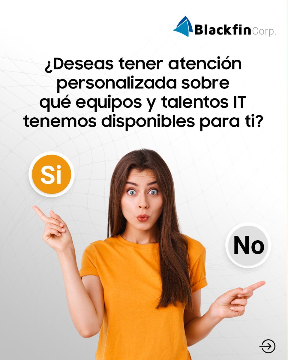 BlackfinCorp's tweet photo. 🔵 Los perfiles IT que requieres para impulsar tu empresa y llevarlo al siguiente nivel, nosotros lo conformamos para ti 

¿𝗤𝘂𝗲́ 𝘃𝗮𝘀 𝗮 𝗵𝗮𝗰𝗲𝗿 𝗽𝗮𝗿𝗮 𝗮𝗴𝗲𝗻𝗱𝗮𝗿 𝘂𝗻𝗮 𝗰𝗶𝘁𝗮 𝗰𝗼𝗻 𝗻𝗼𝘀𝗼𝘁𝗿𝗼𝘀? 🤔

🔵 Escríbenos a: 
 comercial@blackfincorp.com 📩

#IT https://t.co/l75D3StEWb