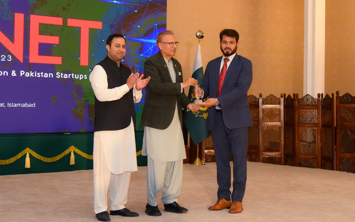Receiving award from <a href="/PresOfPakistan/">The President of Pakistan</a> today at "BizNet 2023"  Supporting Diversity, Inclusion, and Pakistan Startups event at President House, Isb. 
<a href="/ZEKAB_Official/">ZEKAB Group</a> <a href="/THSI2020/">The Human Security Institute</a>