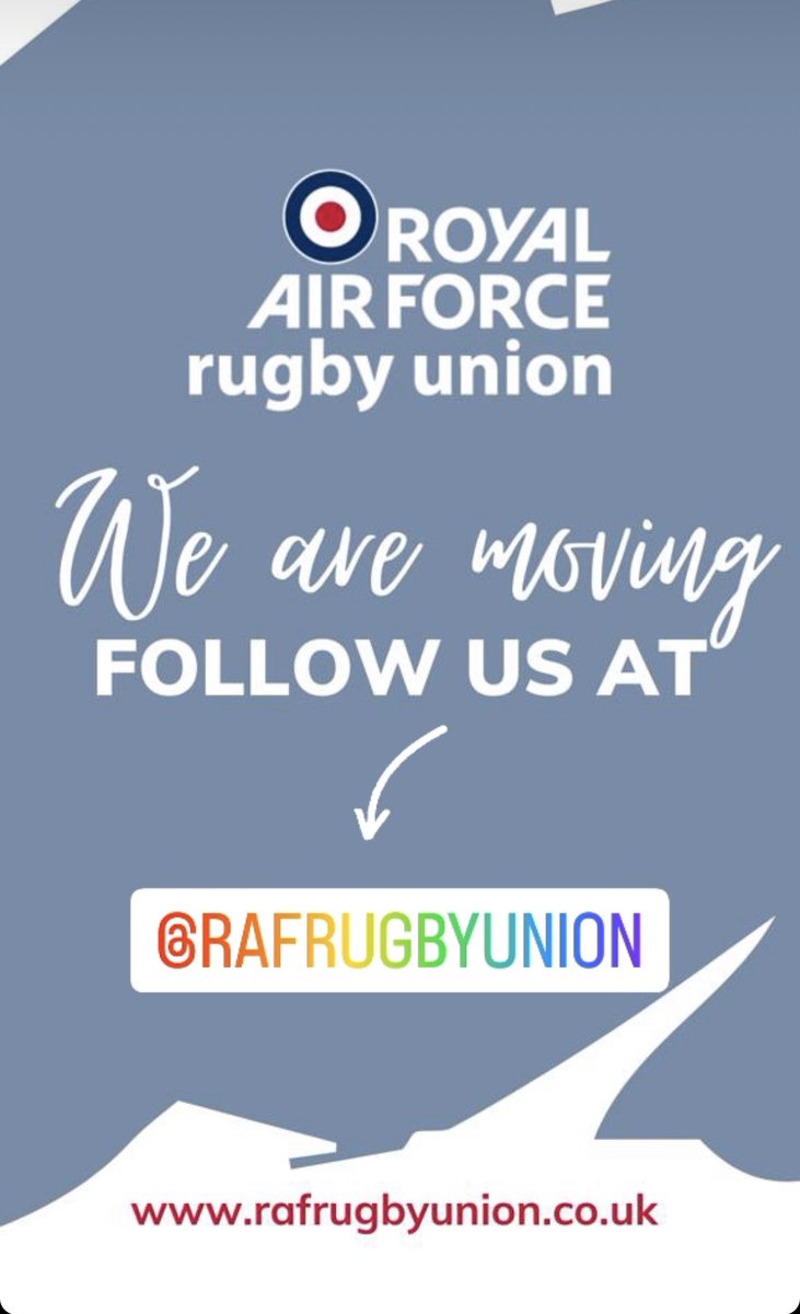 We’re moving…follow us at @RAFRugbyUnion for all future posts