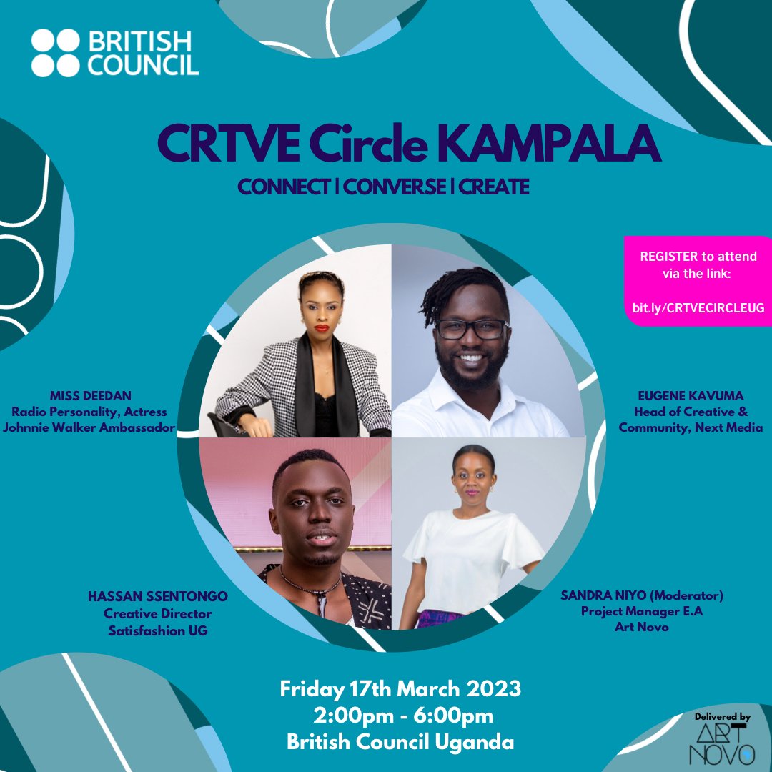 C U 2morrow. Celebrating &amp; connecting creatives across Africa! CRTVE Circle: Connect thru Conversations. Organized by the British Council &amp; ArtNovo, brings 2gether individuals within the creative ecosystem to recognize their contributions and foster new partnerships. #CRTVECircle