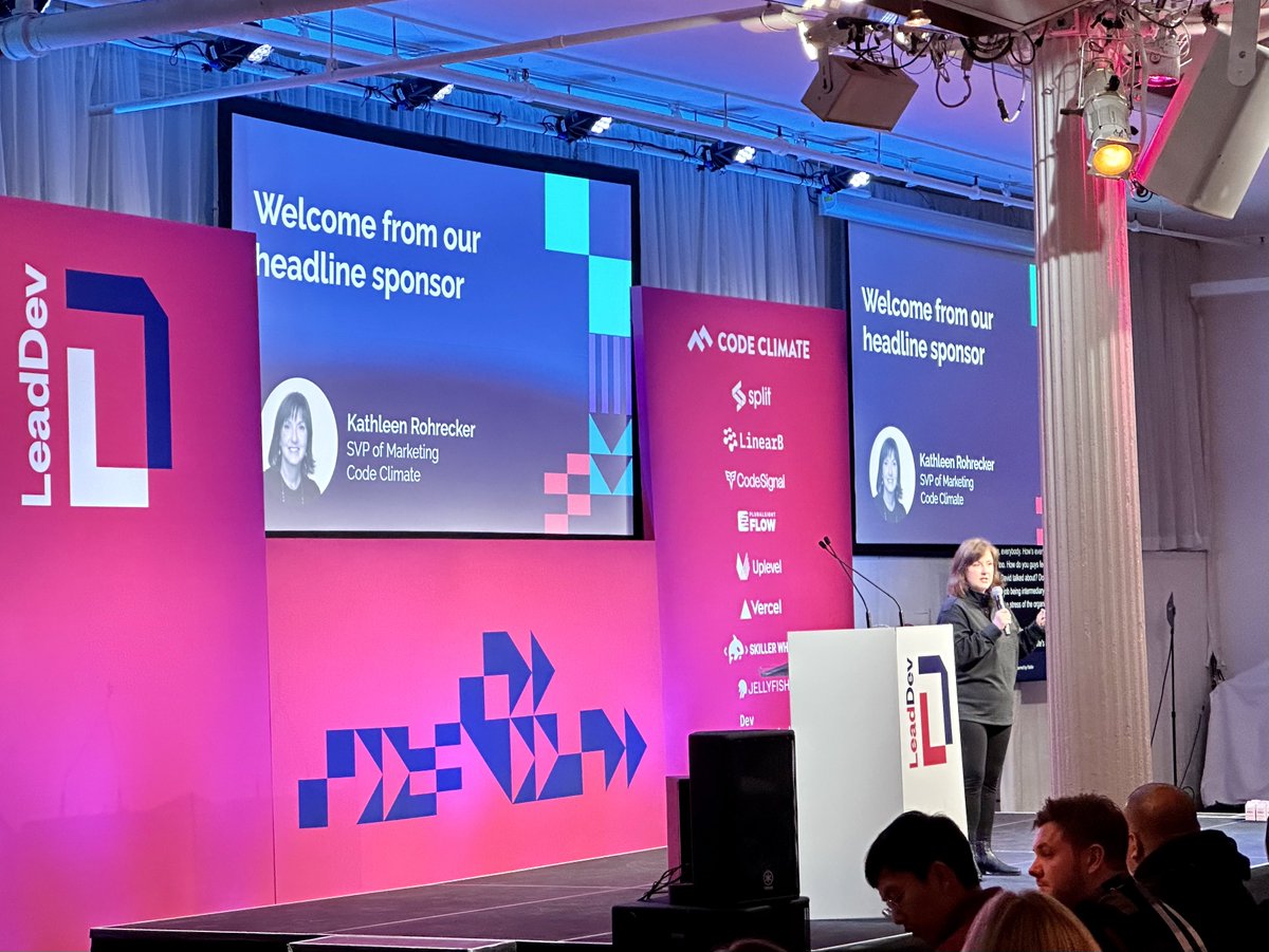 Wrapped up an exciting week at <a href="/TheLeadDev/">LeadDev</a> NYC

Top highlights: 
1. Great convos with dozens of engineering leaders <a href="/codeclimate/">Code Climate</a> + our headline opener

2. Calculator Capybara breaking down engineering metrics with @lrnrd 

3. This sweet mochi bowl + donut from <a href="/getpantheon/">Pantheon</a>