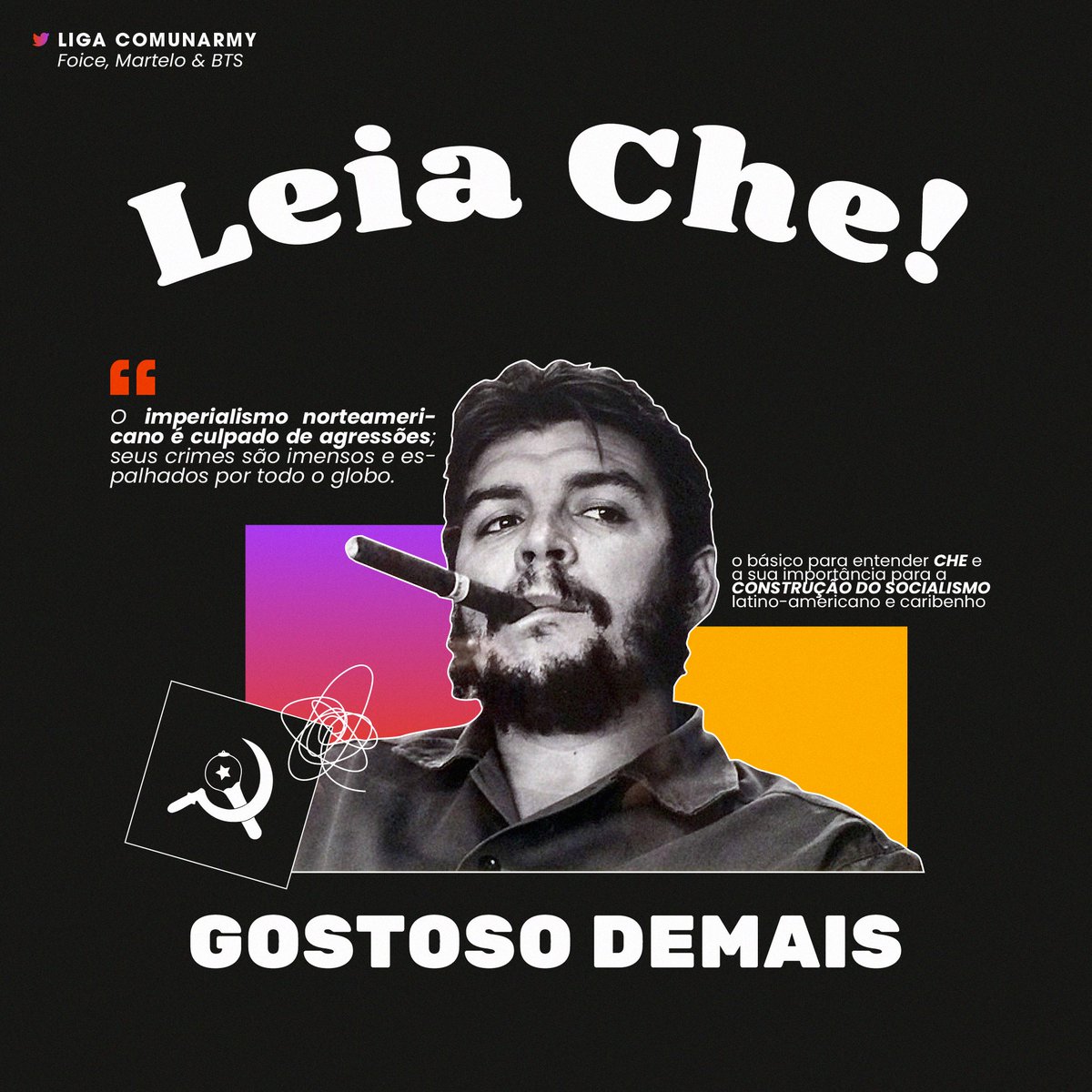 ligacomunarmy's tweet photo. 📚 3 escritos para o Army conhecer CHE GUEVARA e a sua importância para a construção do socialismo latino-americano e caribenho, a thread! 🔽

"Hasta la victoria siempre! Patria o muerte!" ❤️‍🔥 https://t.co/dONVmIysmx