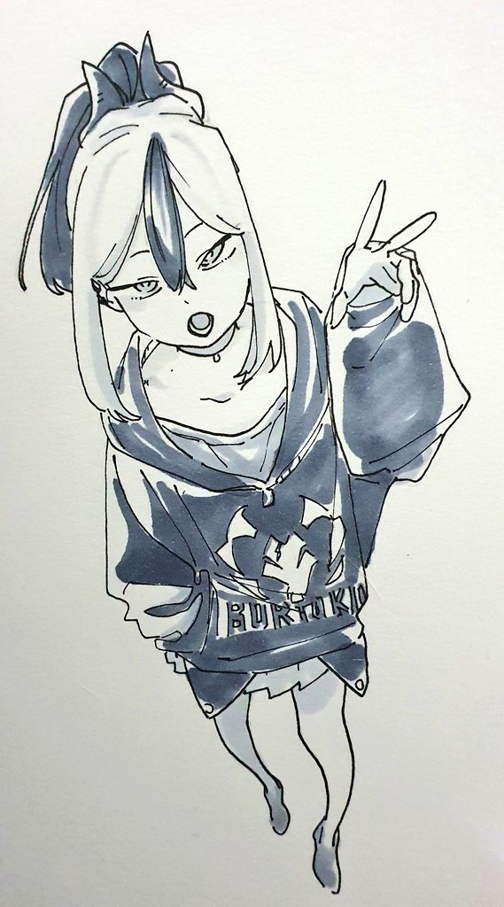 鬼方カヨコ(ブルアカ) 「her shirt says born to kill..that's so c」|samipeko 🐱のイラスト