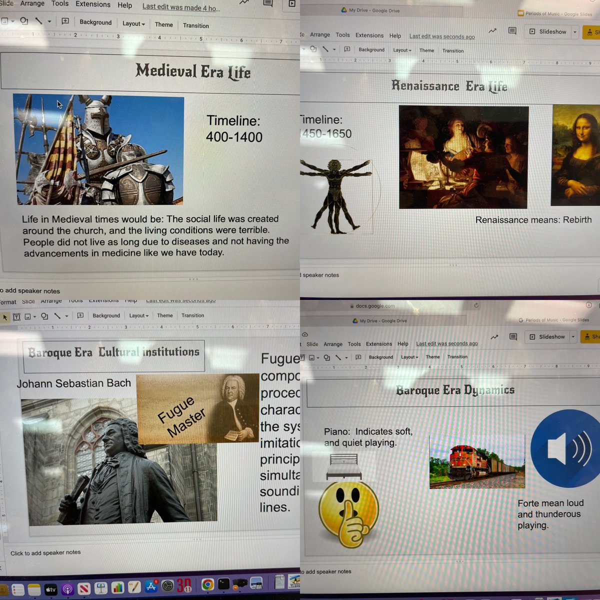 Music students at BB Comer created a great presentation on the different periods of music today! #LeadingTheWay #bbcmhs #dedicated