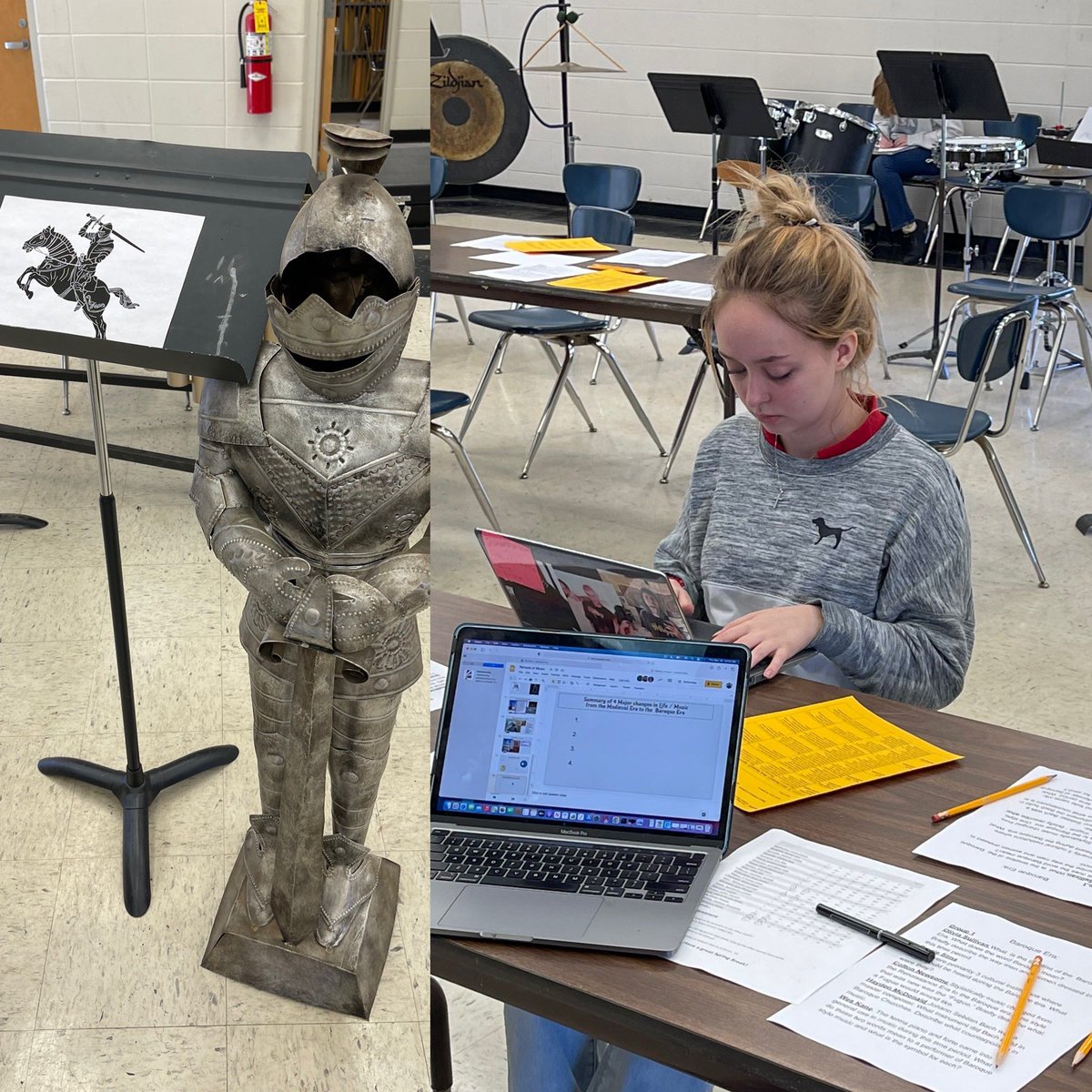 dan_seaborn's tweet photo. Music students at BB Comer created a great presentation on the different periods of music today! #LeadingTheWay #bbcmhs #dedicated https://t.co/k2BMQ5orPG