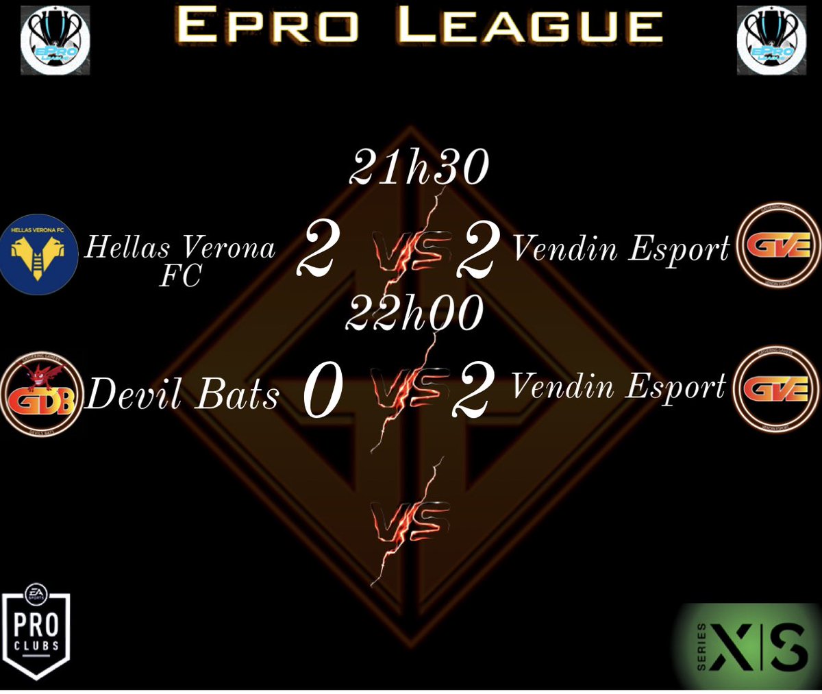 ⚽️Résultats de la soirée <a href="/eProLeagueCP/">EPro League CP</a>⚽️
🤝Bien jouer à nos adversaire 🤝
🙏4 point sur 6, bonne soirée dans le fond jeu sa fait plaisir de récupérer notre jeu🙏
<a href="/GatheG_LoboW/">GVE LoboW</a> <a href="/MiraNedved/">SKH Nedved co gm Vendin Esport</a> <a href="/EconoXBL/">EconoX</a> <a href="/devilsbatsespo1/">Devils Bats</a> @gveUxhiiwa