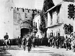 DLGeorge1863's tweet photo. We have captured Jerusalem from the Turks. Our brave Edmund Allenby has entered the city on foot in respect for the Holy City and quickly posts guards to protect all the sites held sacred by the Christian, Muslim and Jewish religions. Look at this photo of him #4abtweetstory https://t.co/B6wjOwf6JB