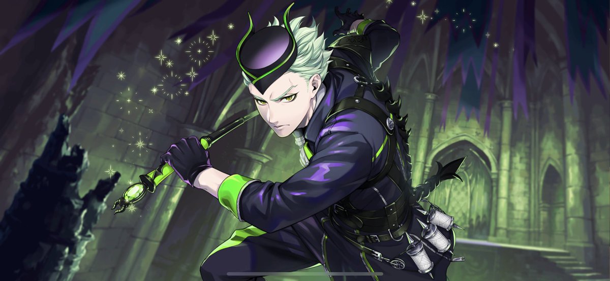 male focus 1boy gloves green hair yellow eyes weapon black gloves  illustration images