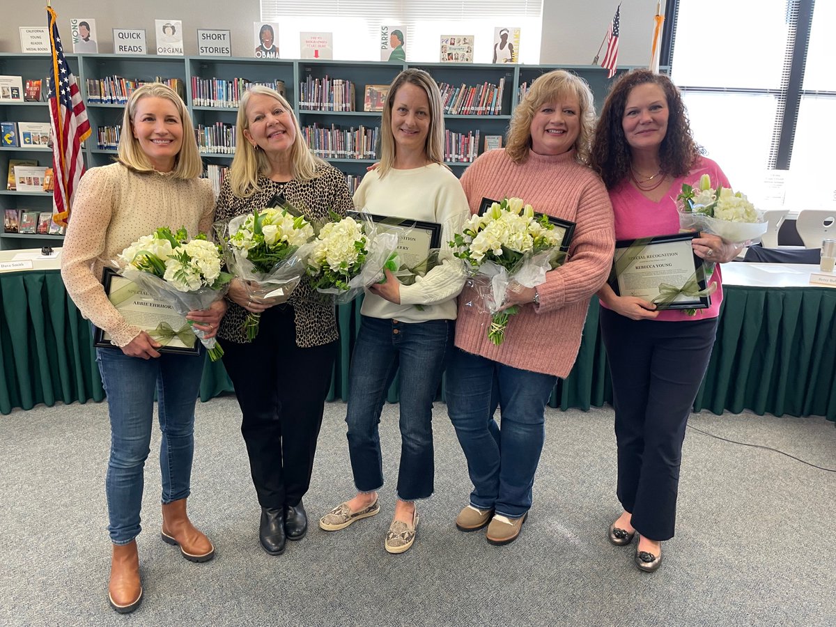 LAFSDK8's tweet photo. Congratulations to Lafayette School District's 2023 Teachers of the Year! We are so lucky to have you!

From left:
Abbie Ehrhorn (Burton Valley)
Linda Marsden (Lafayette Elementary)
Katie McSherry (Happy Valley)
Christina Churchill (Springhill)
Rebecca Young (Stanley) https://t.co/8kGxJF5fff