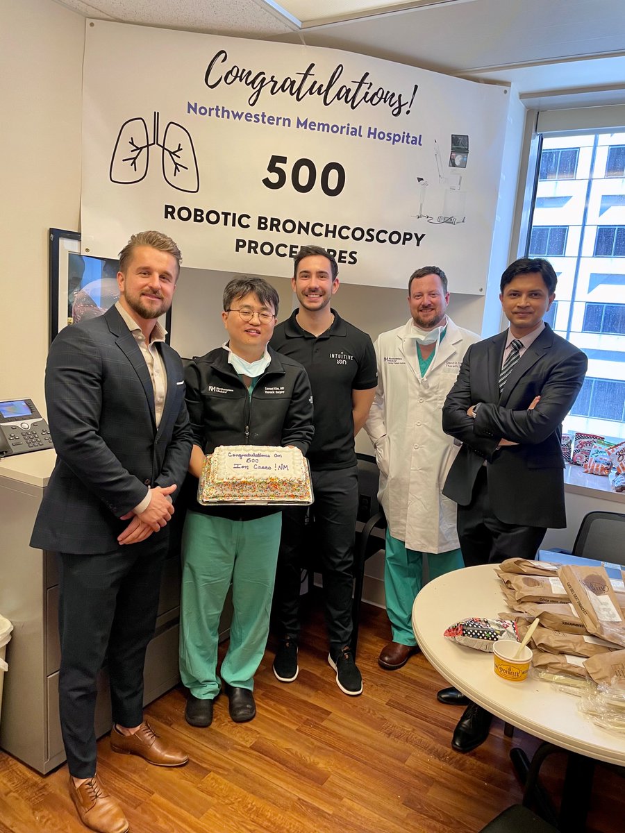 NM_Lung's tweet photo. The Northwestern Medicine Canning Thoracic Institute team completed 500 Ion procedures yesterday! Just under three years ago, Northwestern Medicine was the first hospital in Illinois to use the Ion robot, paving the way for many to follow. Our physicians are making innovative impacts in the lung cancer clinical community.