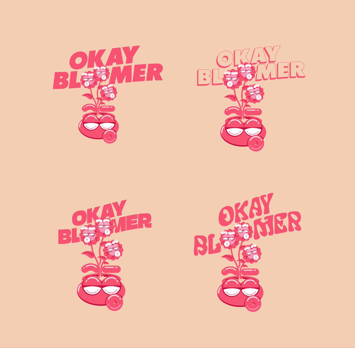 Twitter. I need your help again. Working on some spring merch for <a href="/FuzziesCo/">Fuzzies Co</a> 

Which one yall feelin'? Or do all of these stink?